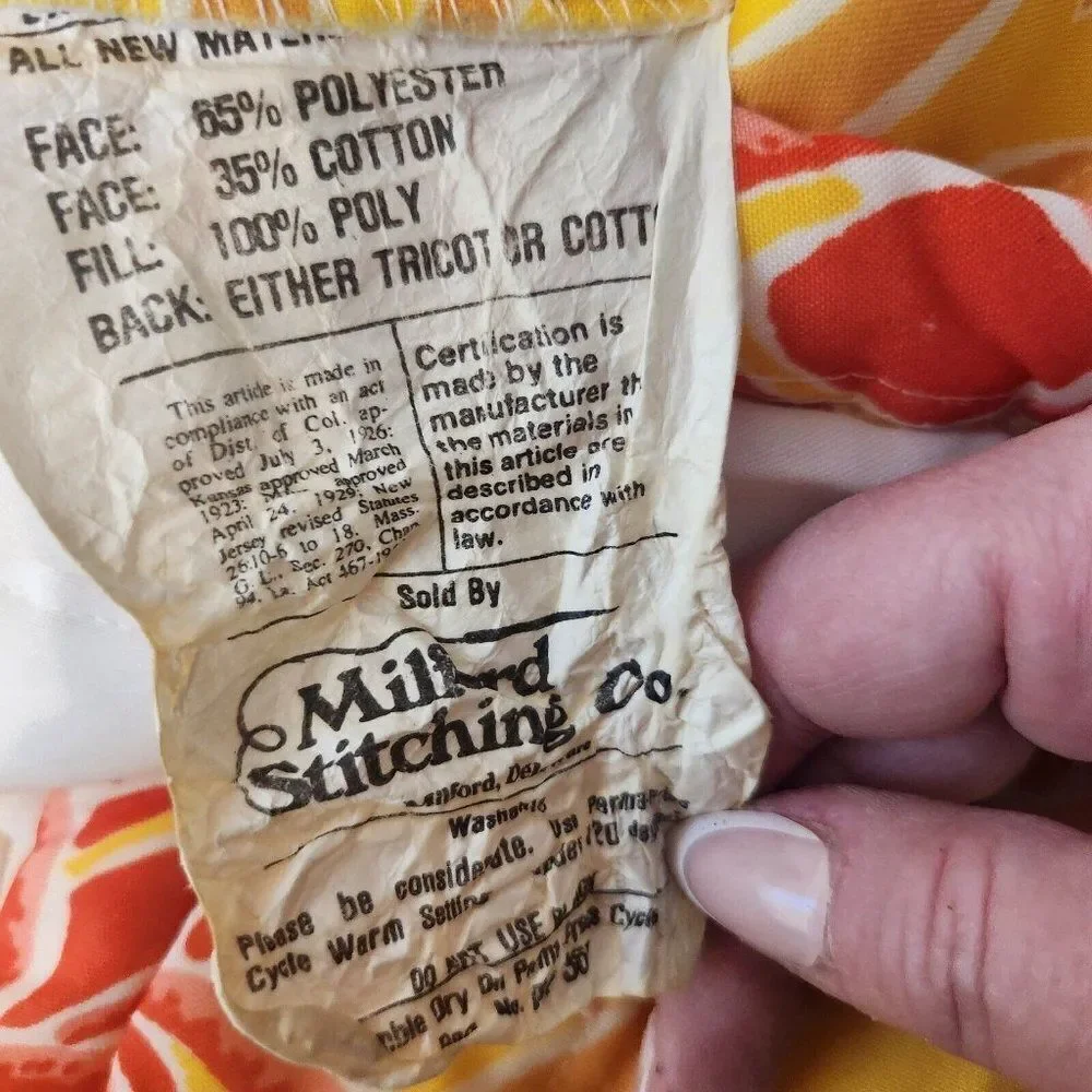 Vintage 80s Bedspread Queen Size Yellow Quilted Polyester Hawaiian Floral